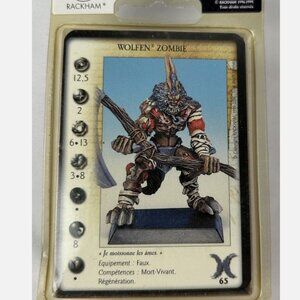 SEALED Rackham Confrontation Wolfen Zombie 2 Metal Miniature With Card 1999